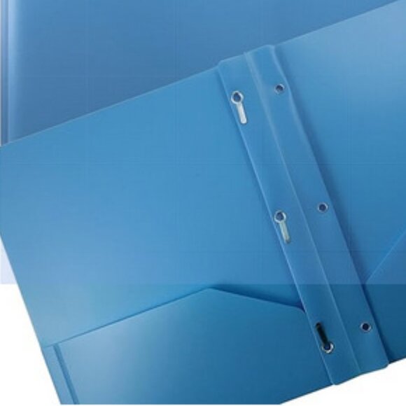 NWT~ 24 Pk. Better Office Products Light Blue Plastic 2 Pocket Folders w/ Prongs - Picture 9 of 9